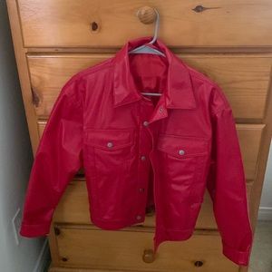 ASOS Red Pleather Jacket sz10 #y2k